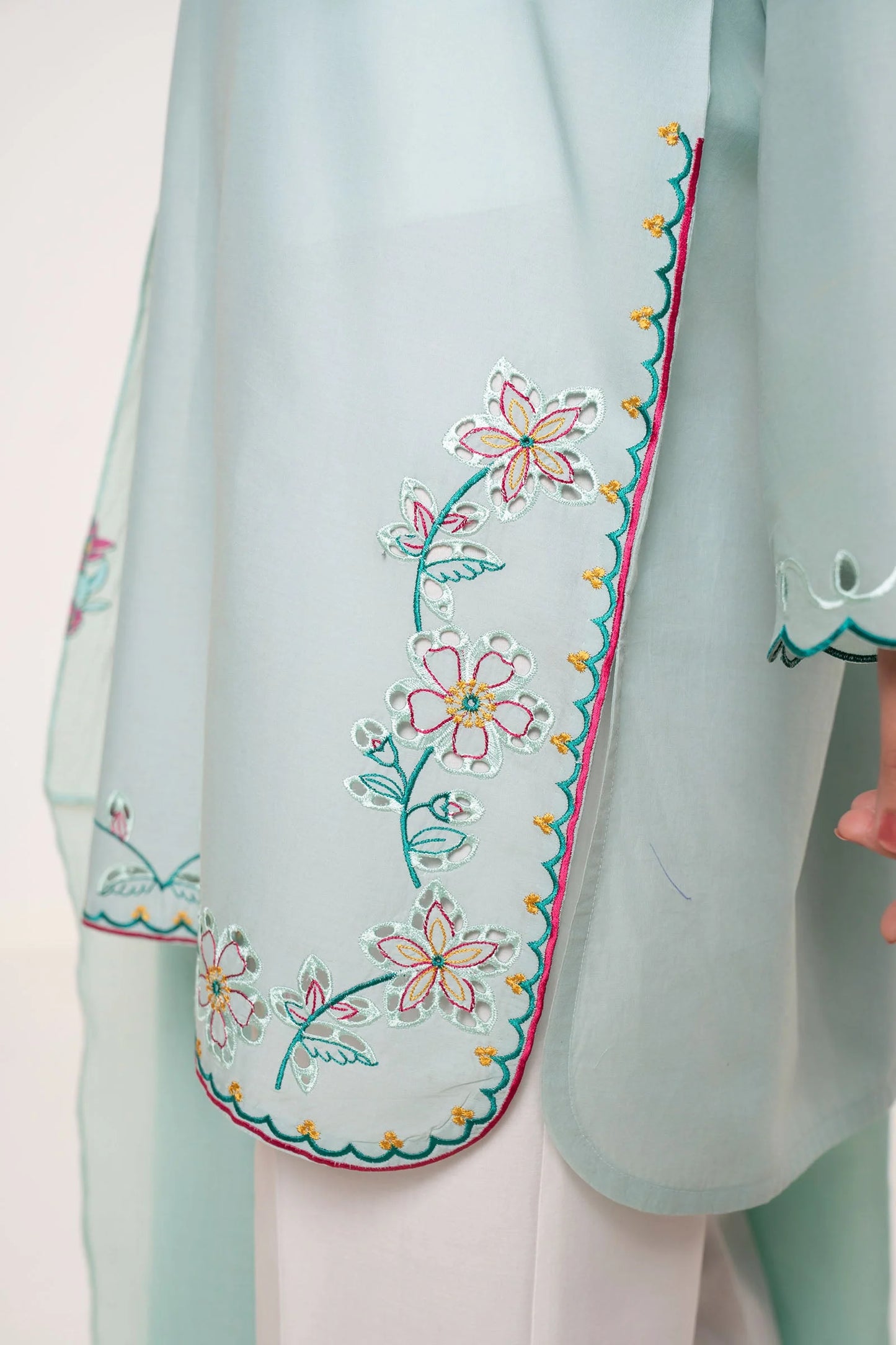 two piece embroidered lawn suit