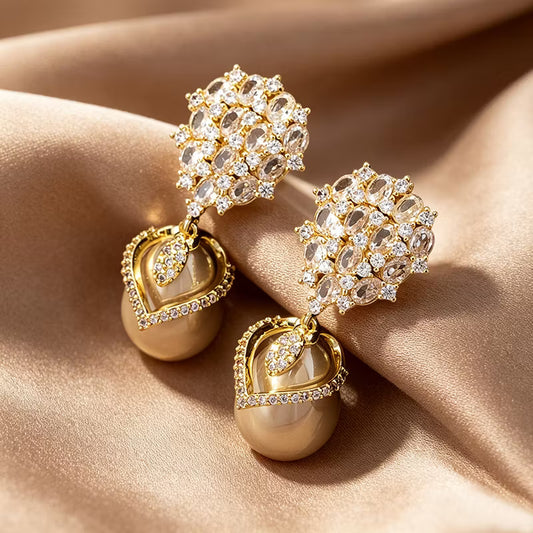 Elegant Teardrop Faux Pearl Drop Earrings