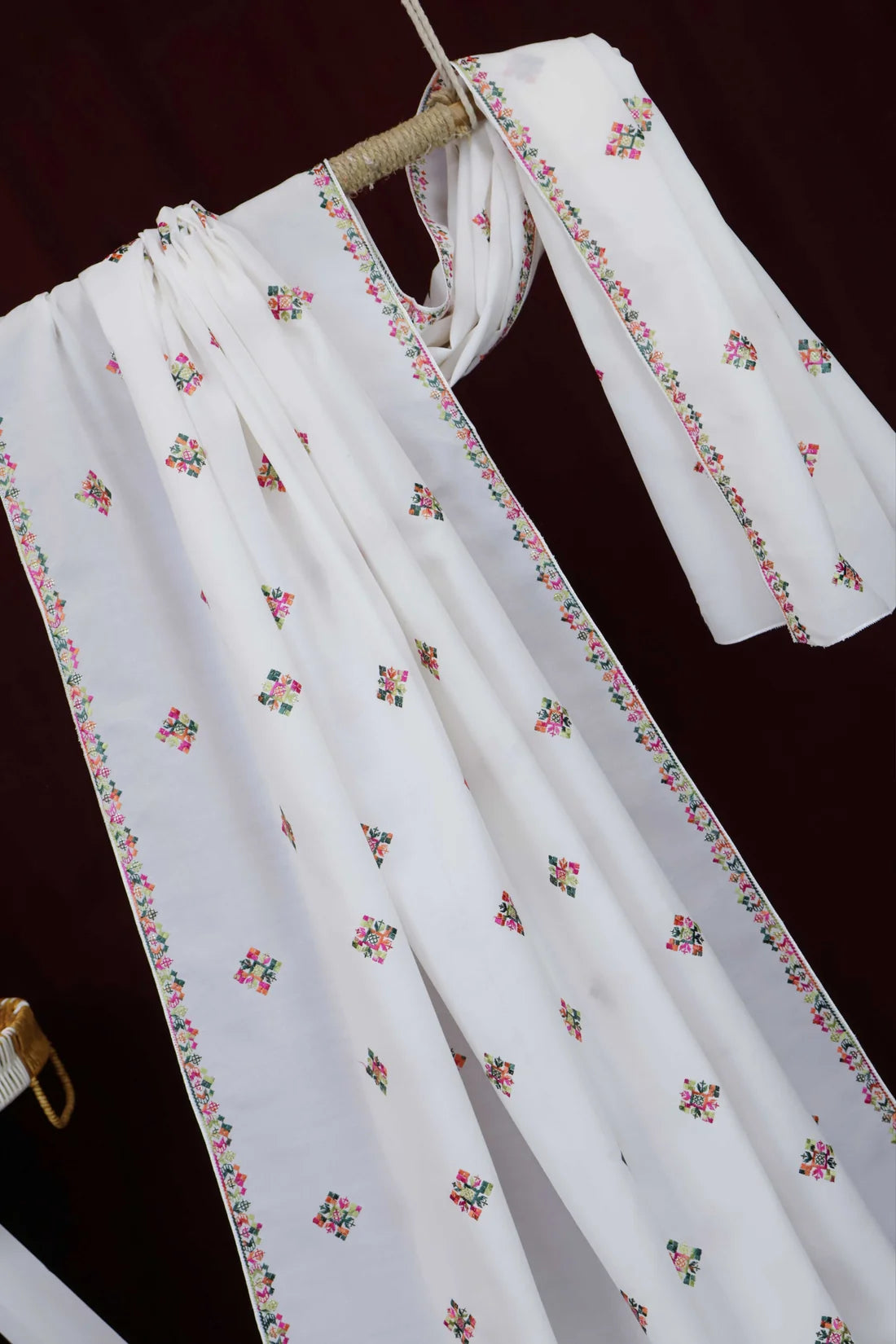 Embroidered Lawn Shawl.