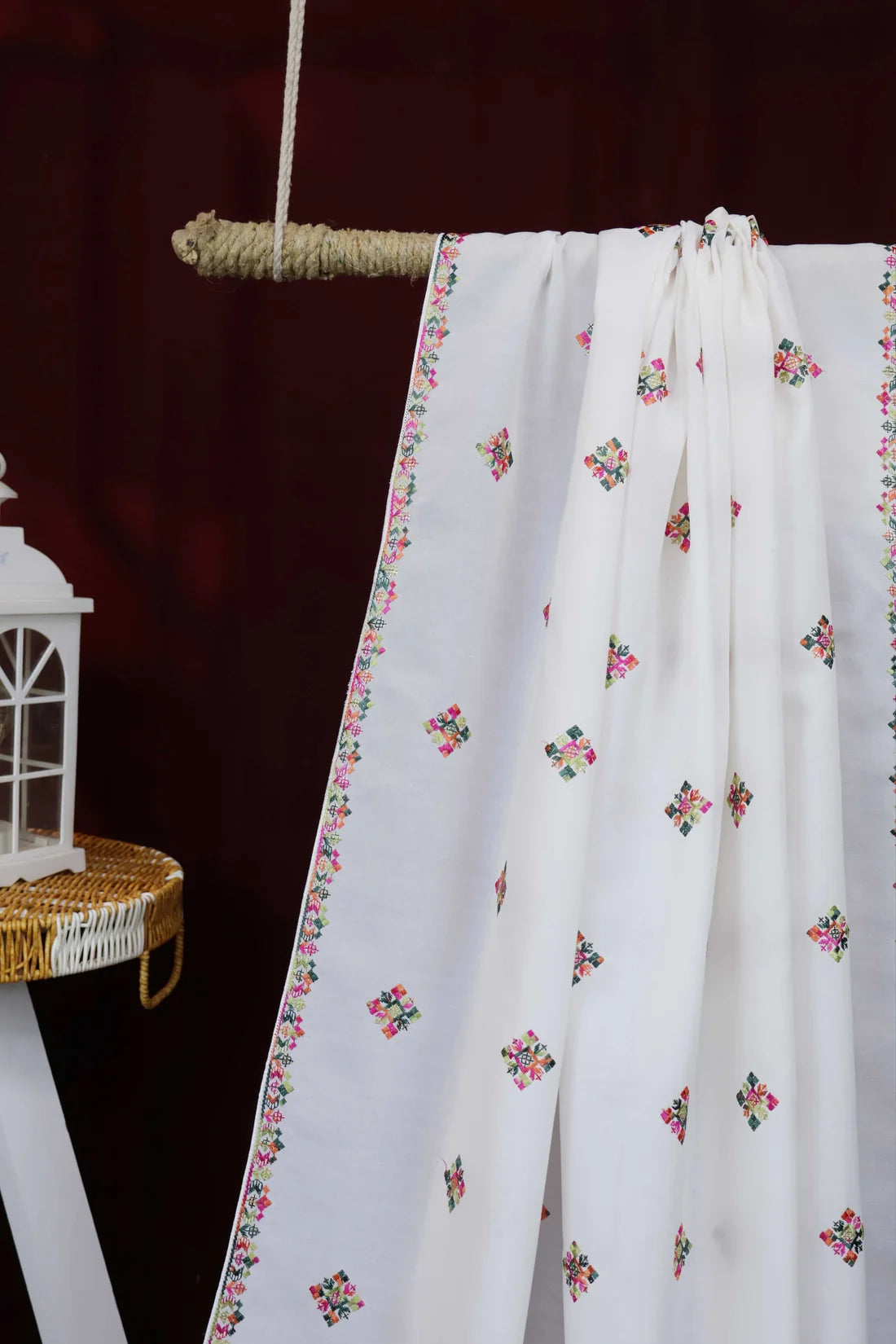 Embroidered Lawn Shawl.