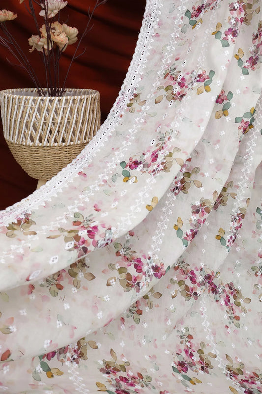 Embroidered Lawn Shawl.
