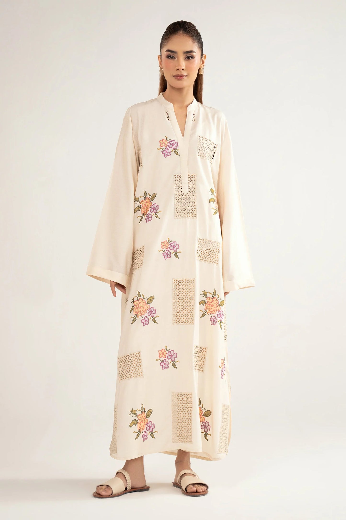 Embroidered Arabic Lawn Shirt